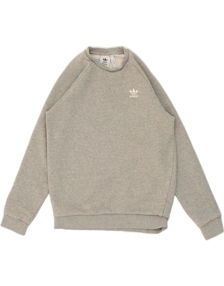 ADIDAS Mens Sweatshirt Jumper Small Grey Cotton Vintage Adidas and Second-Hand Adidas from Messina Hembry 