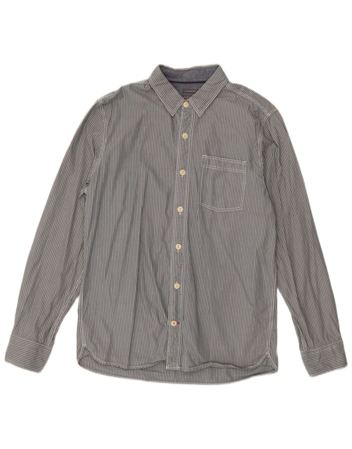 Camicia da uomo dal taglio classico Fat Face Classica in cotone a righe grigio medio