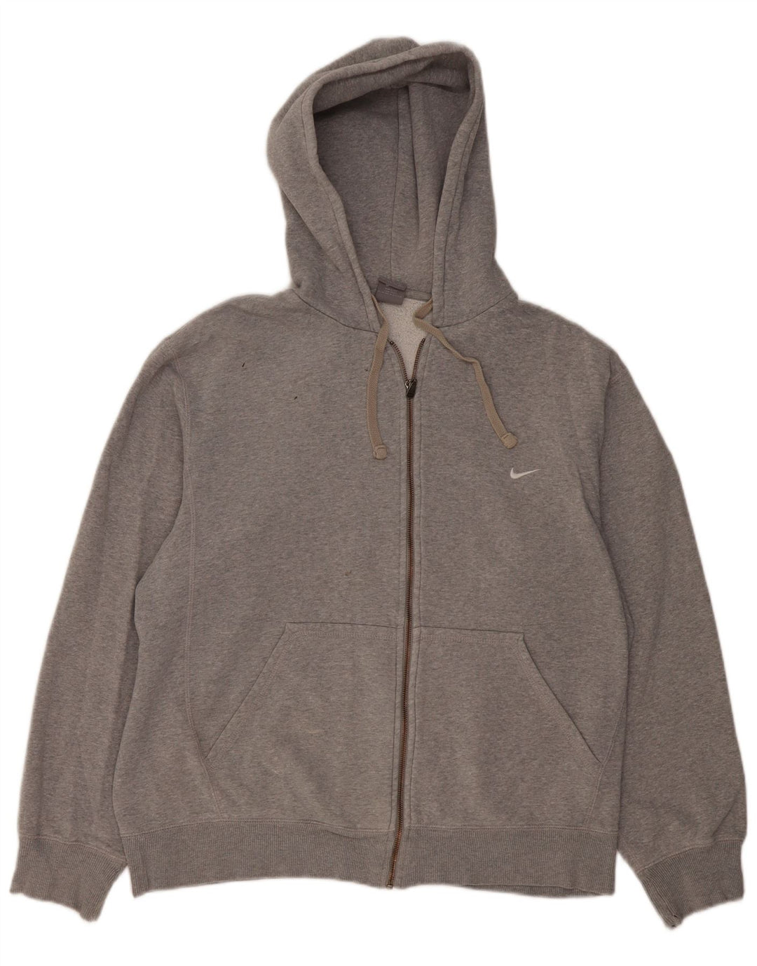 Felpa con cappuccio e zip NIKE da uomo XL in cotone grigio
