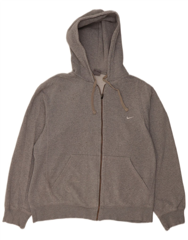 Felpa con cappuccio e zip NIKE da uomo XL in cotone grigio