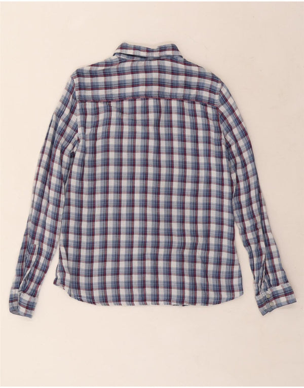 Camicia da donna Laura Ashley UK 12 Cotone a quadri blu medio