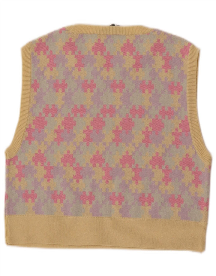 Canotta corta da donna Zara UK 14 grande geometrica multicolore