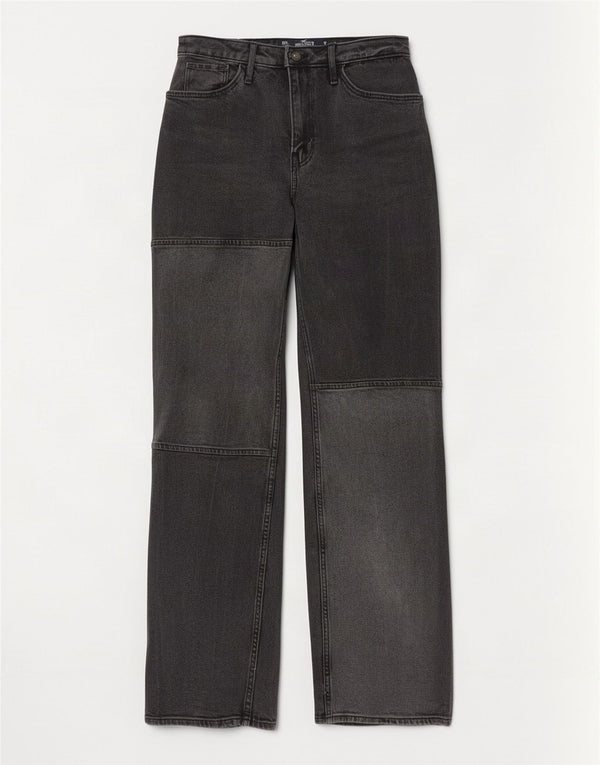 Jeans Hollister Vintage Straight da donna US 00 2XS W23 L33 Blocco colore grigio