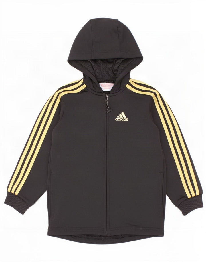Maglione con cappuccio e zip Adidas da ragazzo 2-3 anni in poliestere nero