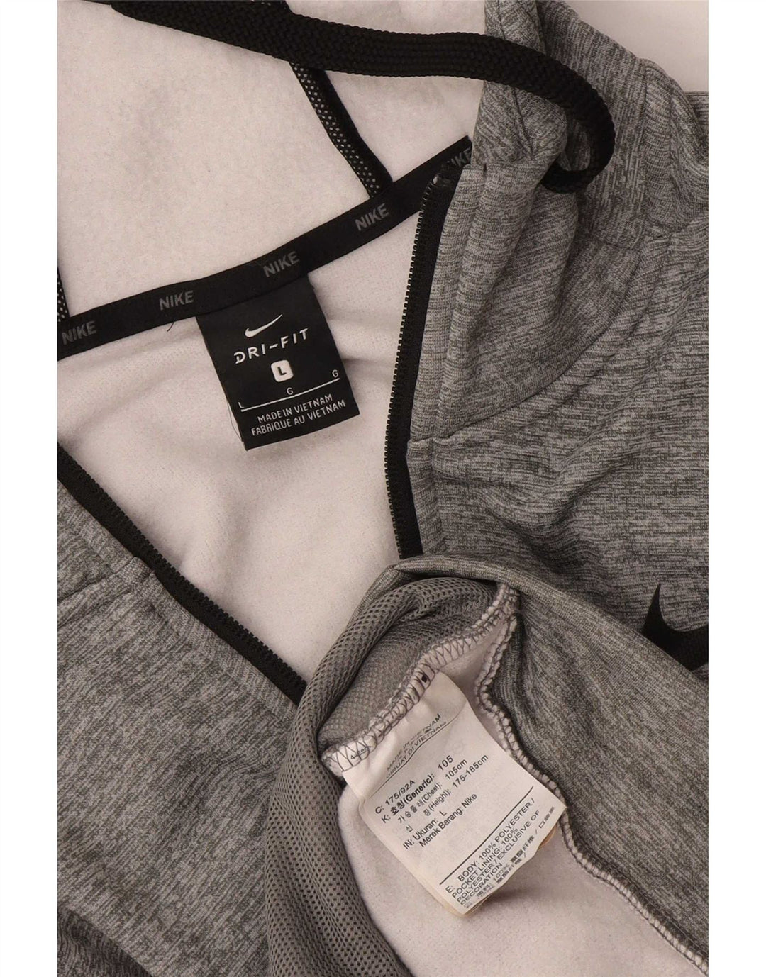 Felpa con cappuccio e zip Nike Dri Fit da uomo, grande, in poliestere grigio