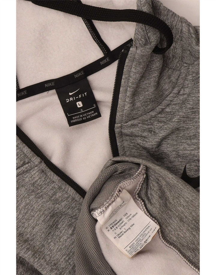 Felpa con cappuccio e zip Nike Dri Fit da uomo, grande, in poliestere grigio