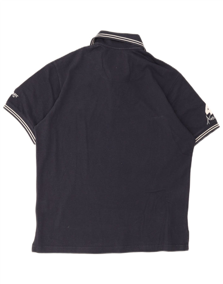 Polo grafica da uomo Murphy & Nye in cotone blu navy medio