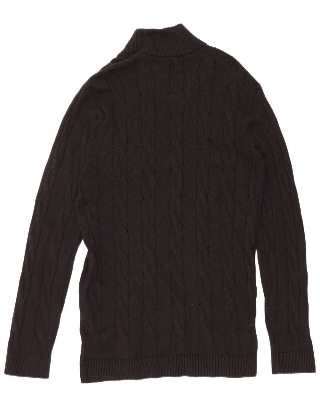 Maglione Hollister da uomo con zip e collo grande in cotone nero