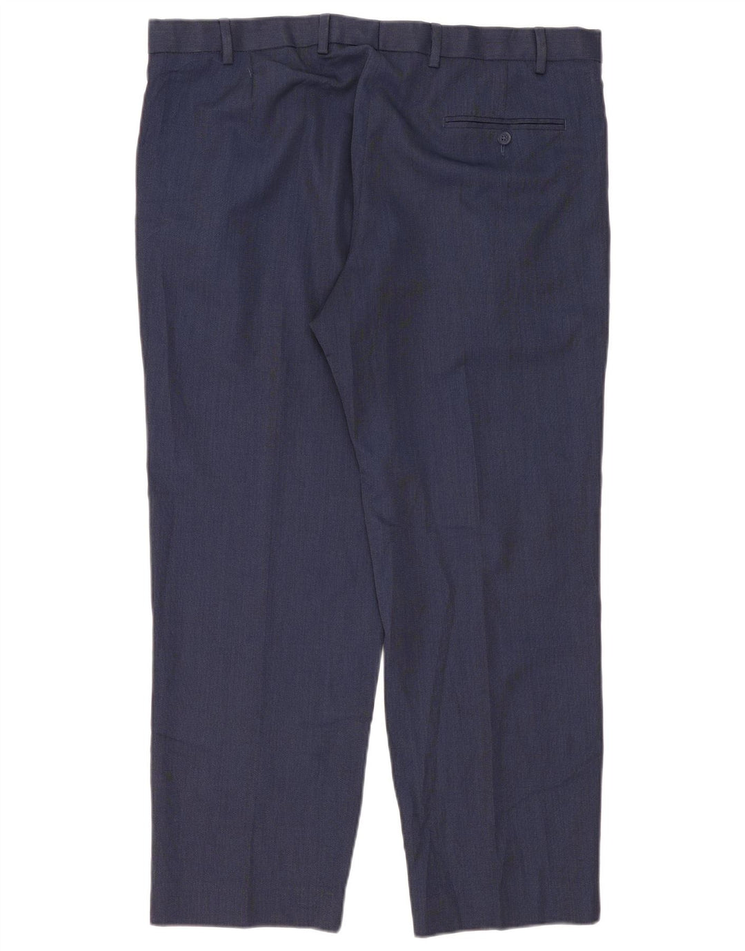 Pantaloni da abito dritti da uomo Marks & Spencer W40 L29 poliestere blu navy