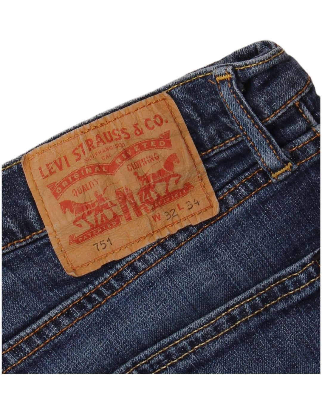 LEVI'S Jeans dritti invecchiati 751 da uomo W32 L34 Blu