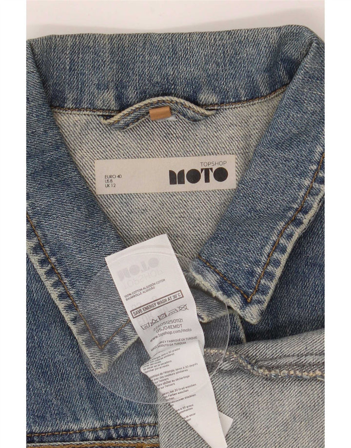 Giacca in denim da donna Moto UK 12 Cotone blu medio