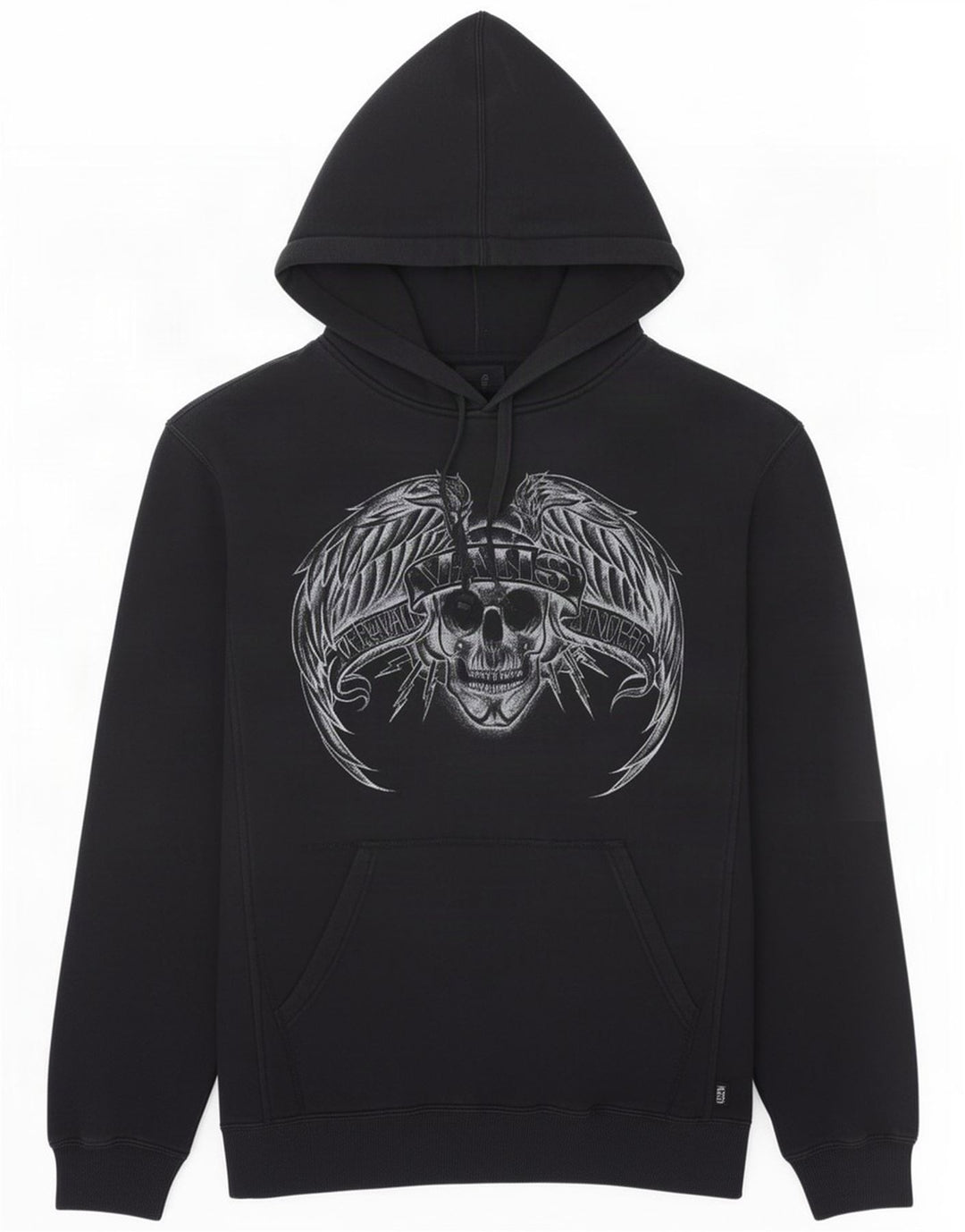 Felpa con cappuccio grafica da uomo Vans, cotone medio nero