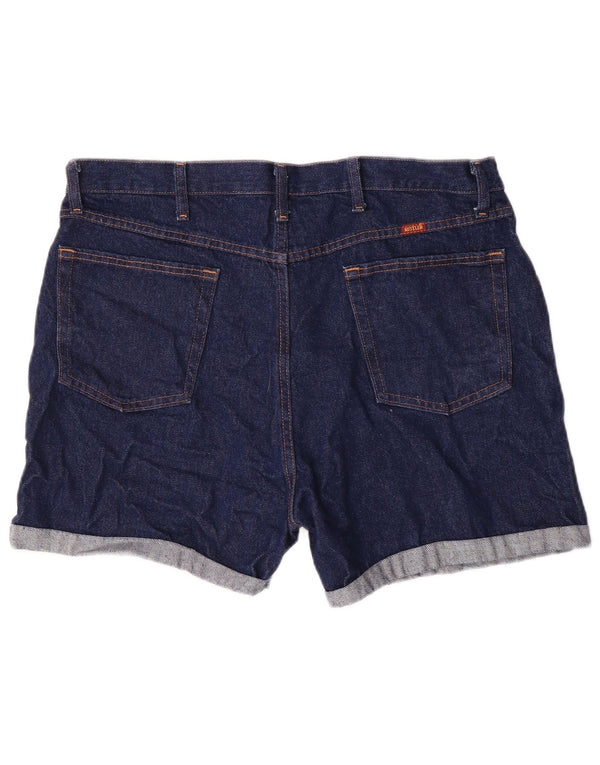 Pantaloncini di jeans a vita alta da donna Rustler W38 XL cotone blu navy