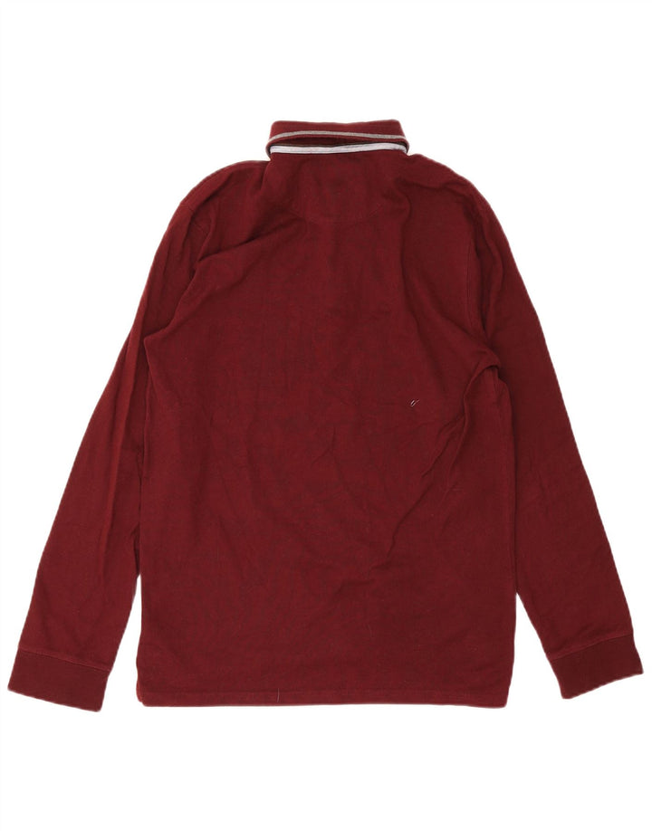 Polo da uomo a maniche lunghe Massimo Dutti piccola bordeaux
