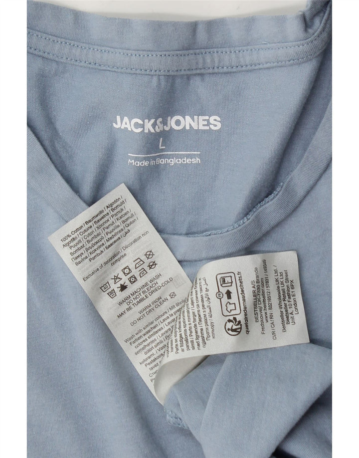 JACK & JONES T-shirt grafica da uomo grande in cotone blu