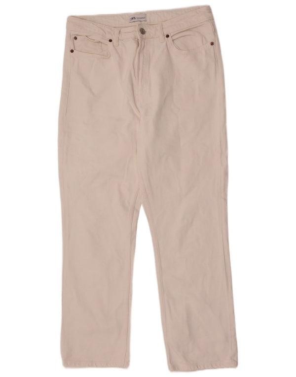 Jeans dritti da donna ZARA EU 46 2XL W36 L29 Cotone bianco