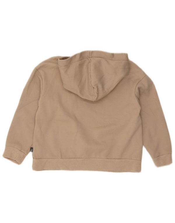 Felpa con cappuccio grafica per ragazze Puma 9-10 anni in cotone beige