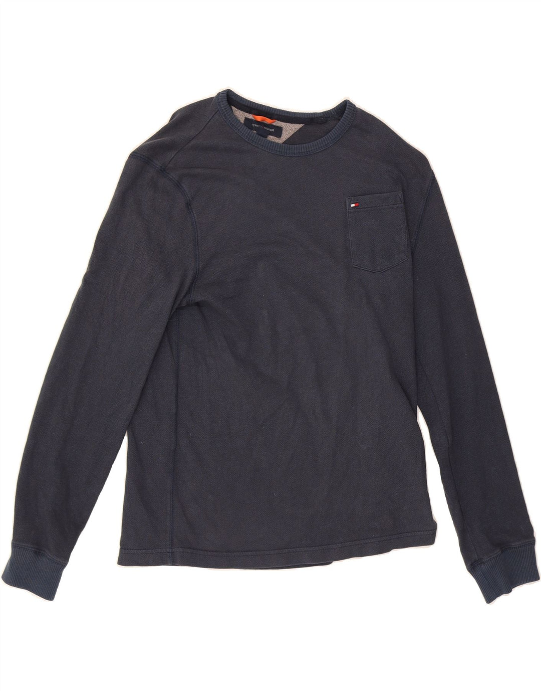 TOMMY HILFIGER Mens Top Long Sleeve Medium Navy Blue Polyester Vintage Tommy Hilfiger and Second-Hand Tommy Hilfiger from Messina Hembry 