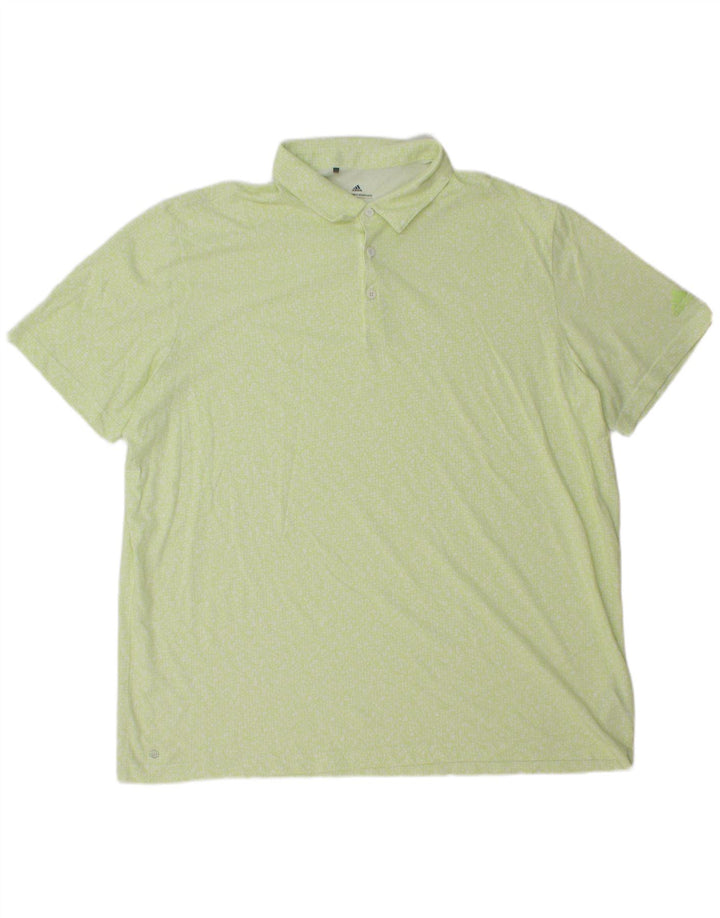 ADIDAS Mens Polo Shirt 2XL Green Geometric Polyester