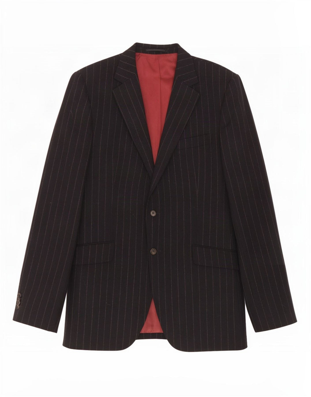 Gant Giacca Blazer da Uomo a 2 Bottoni UK 40 Grande Lana Gessata Blu Navy