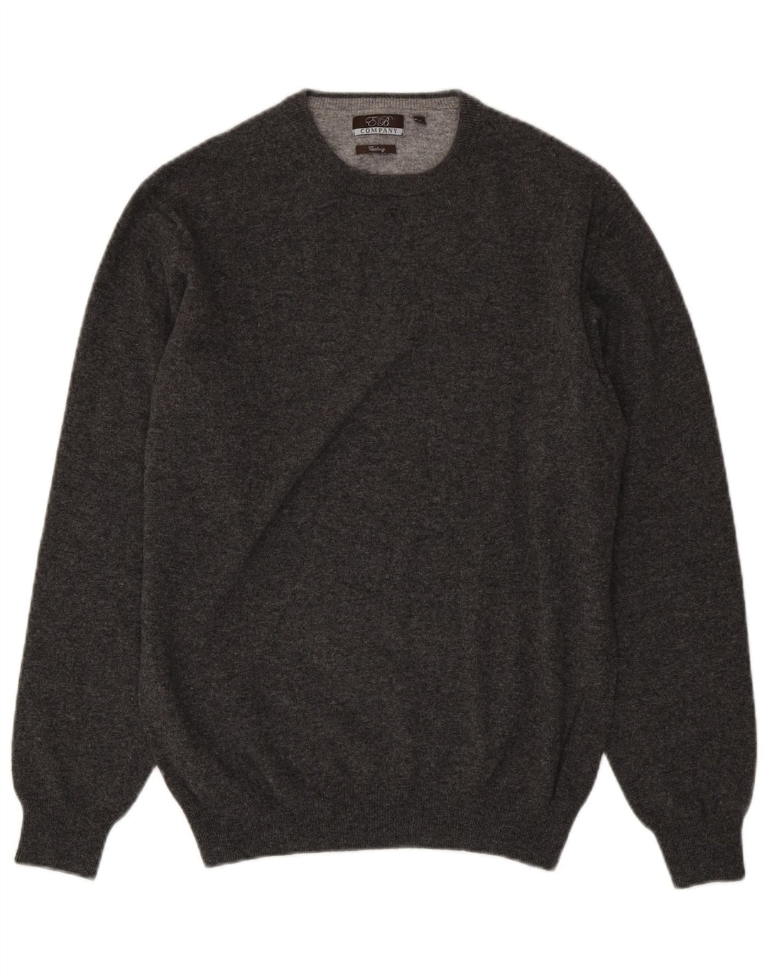 E.B. Maglione da uomo girocollo in lana merino grigio medio