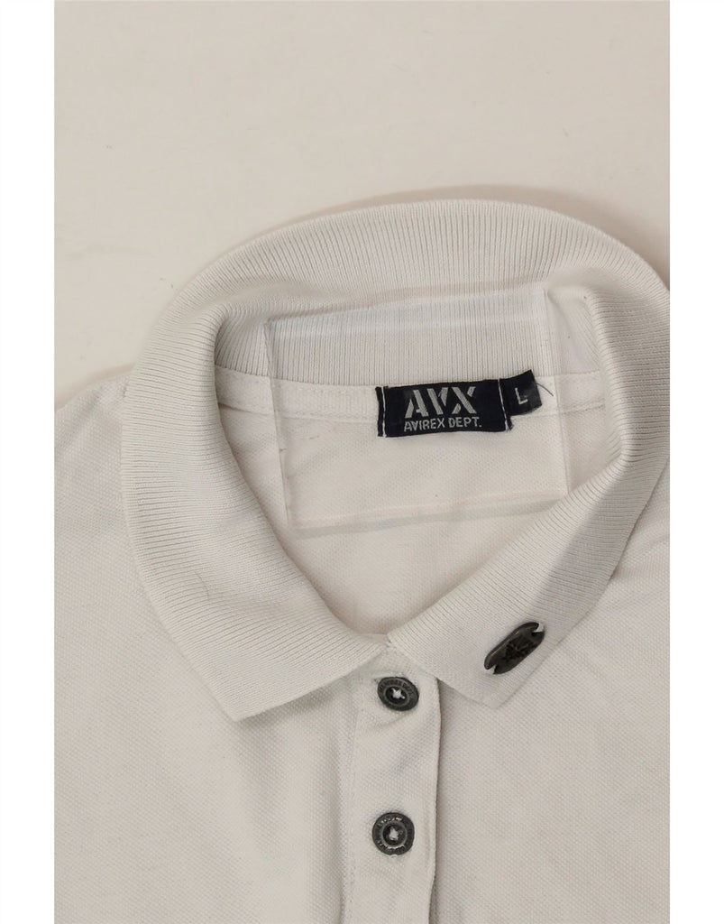 AVIREX Womens Polo Shirt UK 14 Large White Cotton Vintage Avirex and Second-Hand Avirex from Messina Hembry 