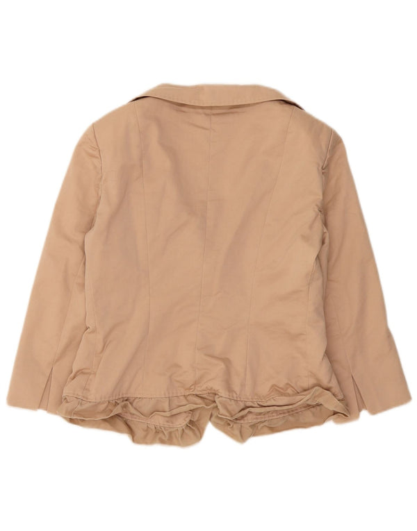 Giacca blazer a 3 bottoni corta da donna Max Mara UK 12 Lana beige medio