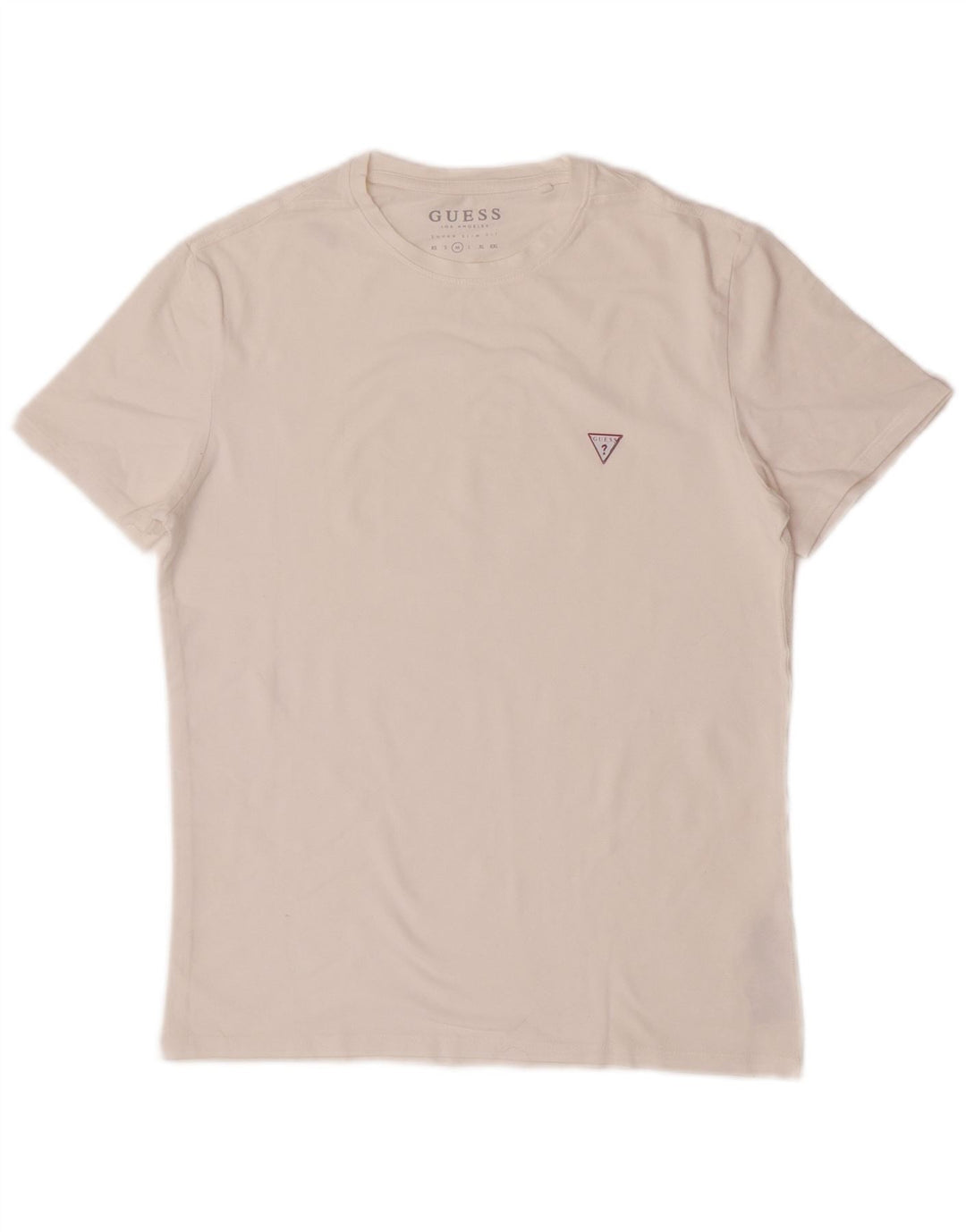 Guess T-shirt da uomo super slim fit in cotone bianco medio