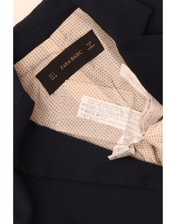 Giacca blazer da donna a 1 bottone Zara UK 10 piccola in cotone blu navy