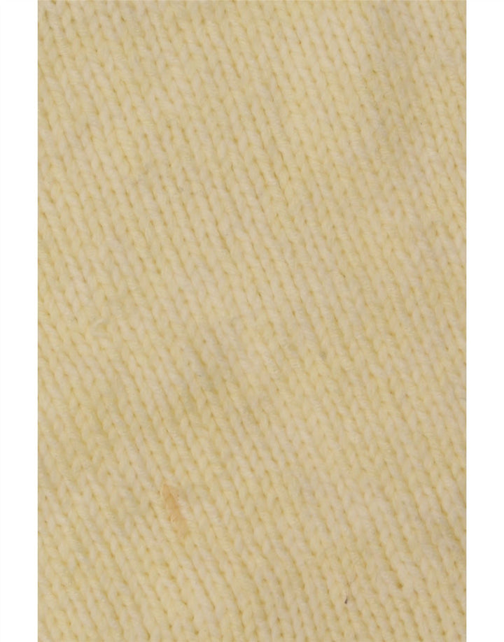 Maglione maglione vintage da donna con collo alto UK 14 giallo medio