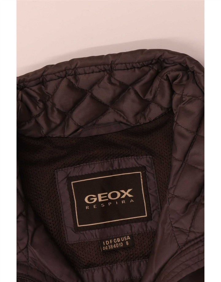 Geox Donna Respira Giacca Trapuntata Oversize UK 10 Small Marrone Poliammide