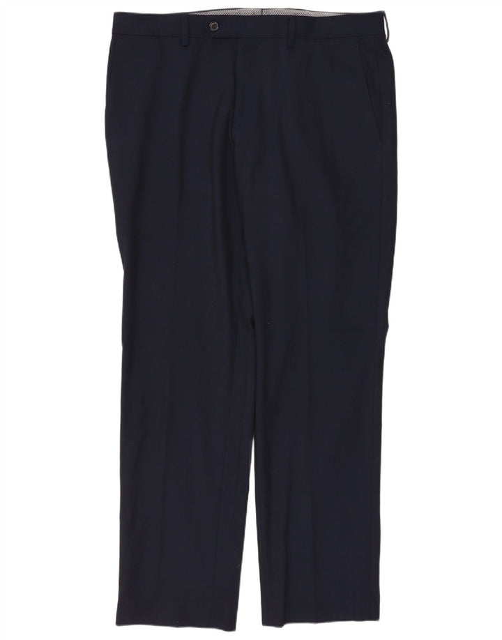 Pantaloni da abito dritti da uomo CHAPS W34 L30 poliestere blu navy