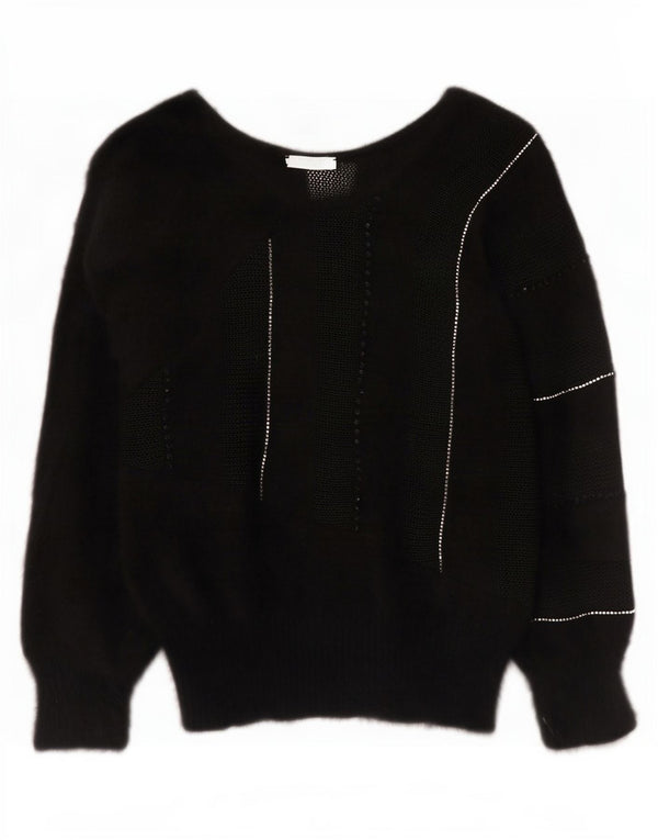 Maglione da donna Titania con scollo a barca, UK 12, medio, a righe nere