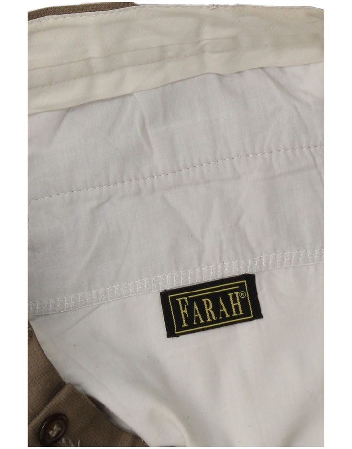 Pantaloni da completo da uomo con pegging Farah W36 L32 Beige