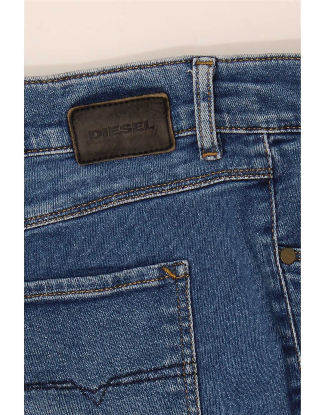 Jeans dritti slim regolari Sandy da donna Diesel W28 L29 cotone blu