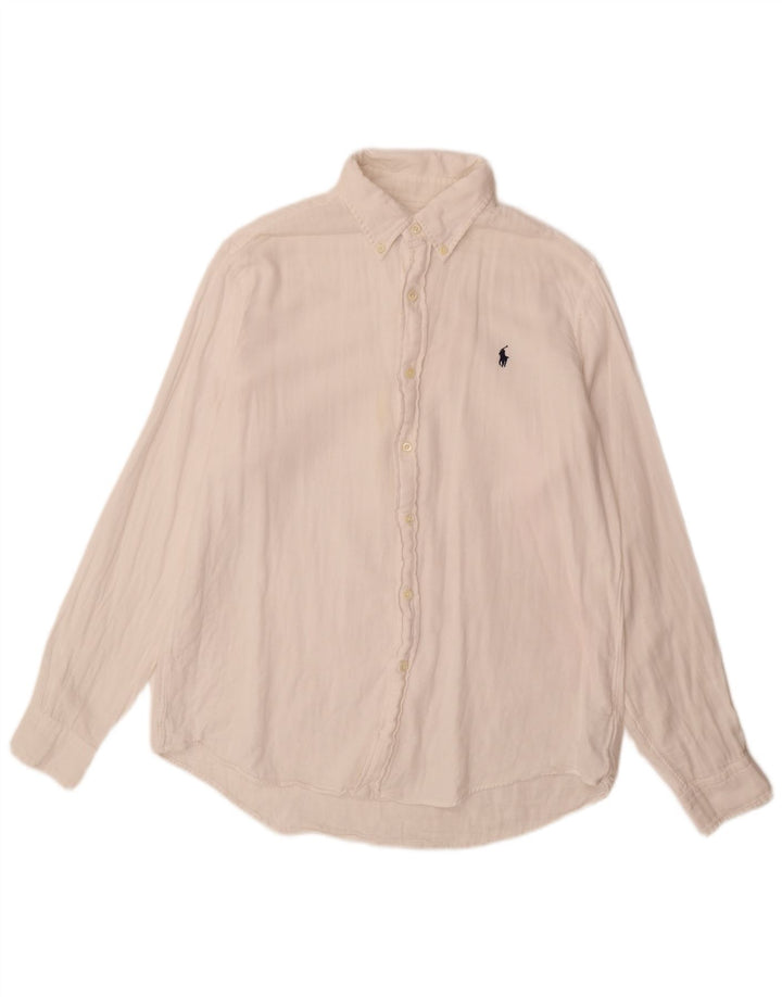 Camicia Ralph Lauren da uomo su misura, taglia grande, in cotone bianco