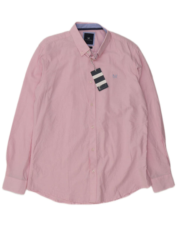Crew Clothing Camicia slim fit da uomo grande in cotone rosa