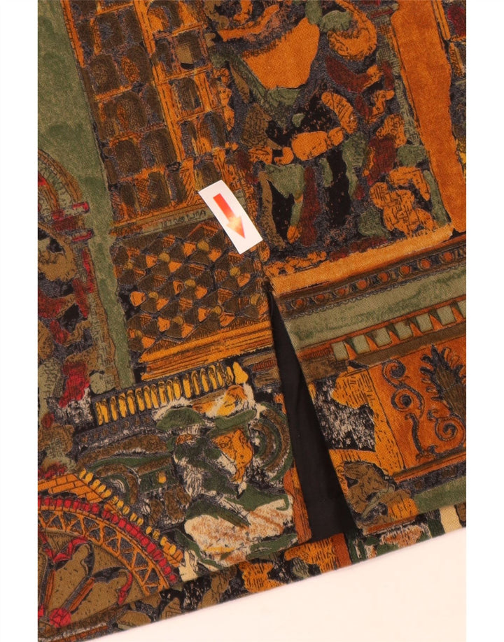 Gonna a tubino da donna VINTAGE W28 cotone geometrico marrone medio