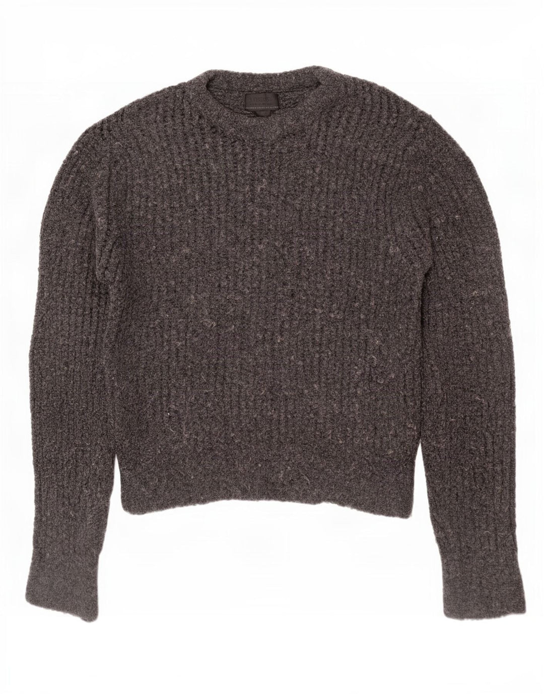 Maglione Zara da uomo con scollo a barca in acrilico grigio medio