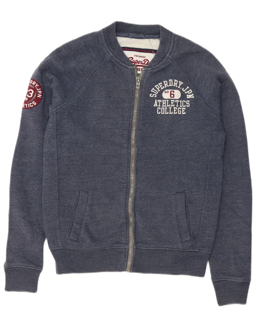 Giacca da ginnastica da uomo con grafica Superdry, cotone mélange blu navy medio