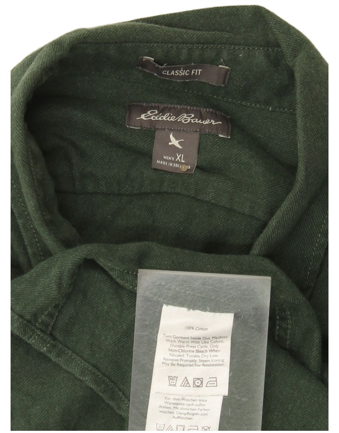EDDIE BAUER Camicia da uomo in flanella vestibilità classica XL cotone verde