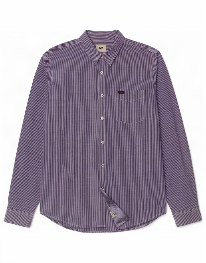 Camicia da uomo Lee XL in cotone a quadri blu