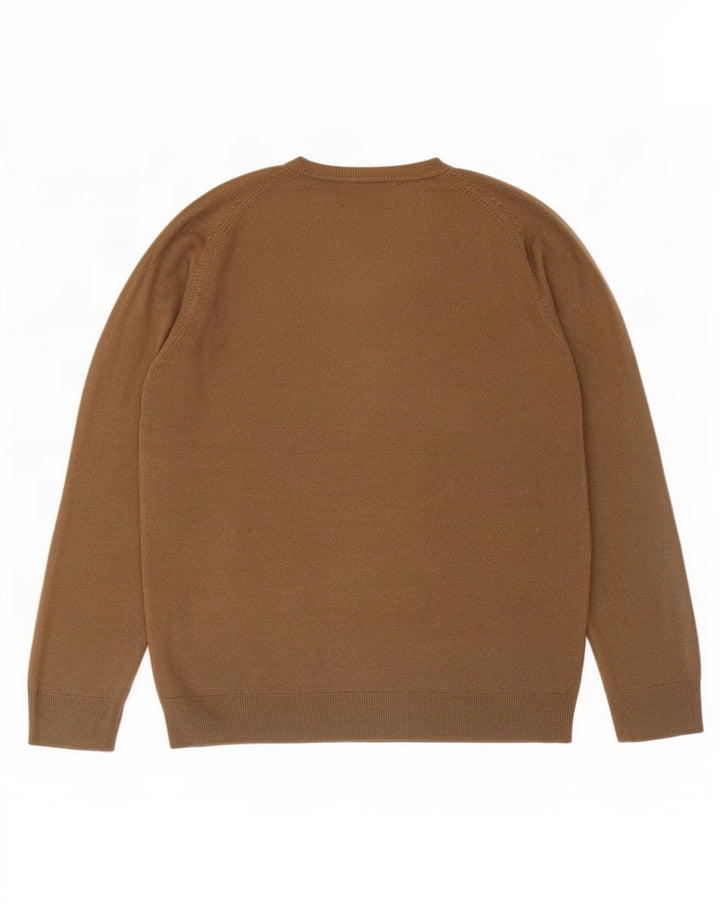 Maglione da uomo con scollo a V blu Harbour Marks & Spencer marrone medio
