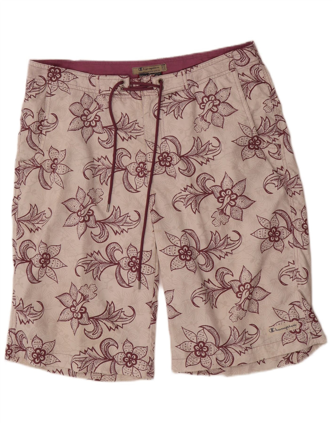 Pantaloncini da bagno da uomo Champion grandi, bianco sporco, floreali