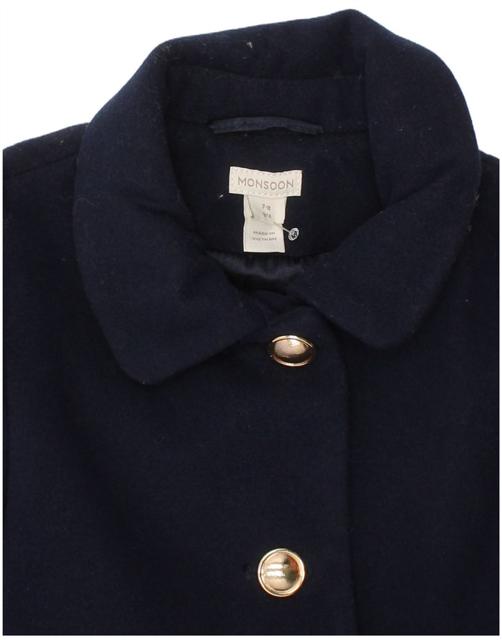 Cappotto per ragazze Monsoon 7-8 anni in poliestere blu navy