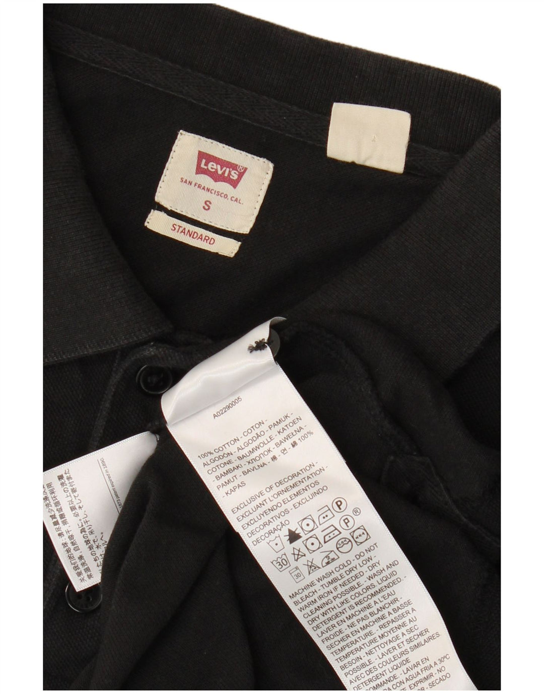 Polo Levi's da uomo standard piccola in cotone nero