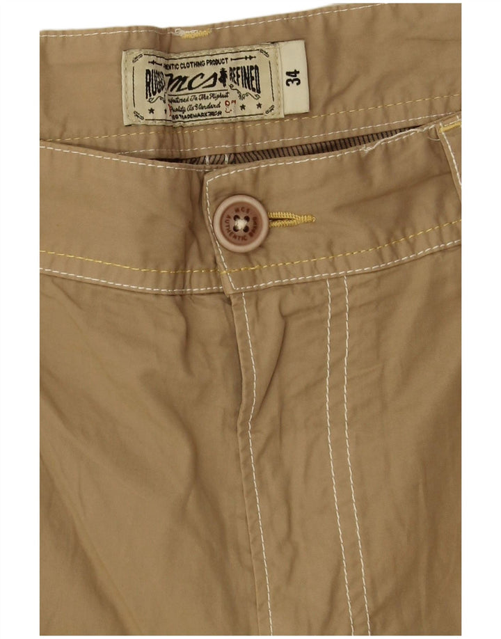 Pantaloncini casual da uomo Marlboro Classics W34 grandi in cotone beige