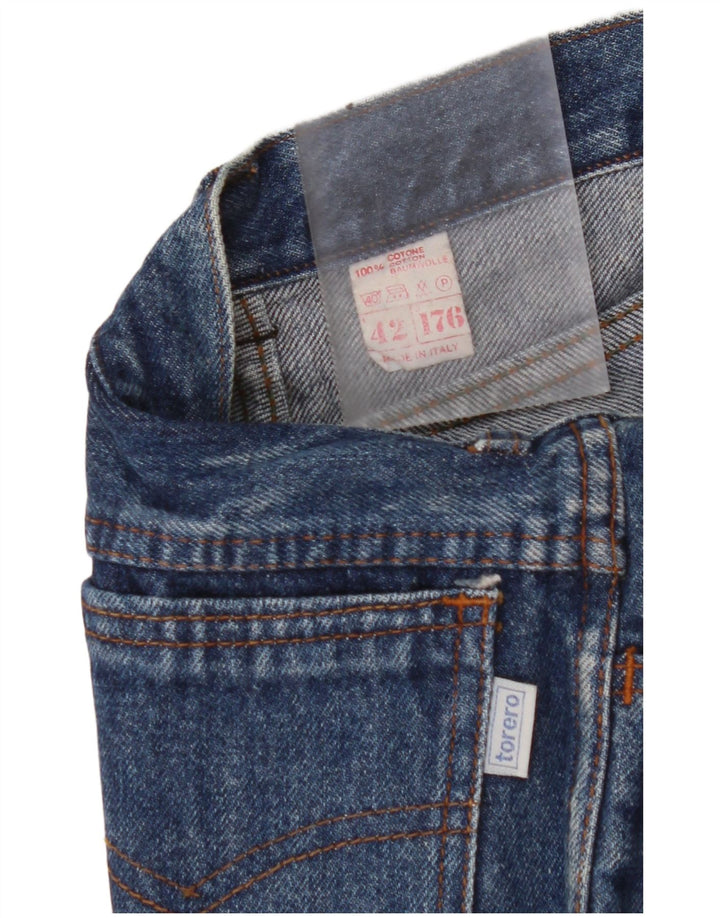 Gonna di jeans a vita alta per ragazze VINTAGE 15-16 anni W24 cotone blu