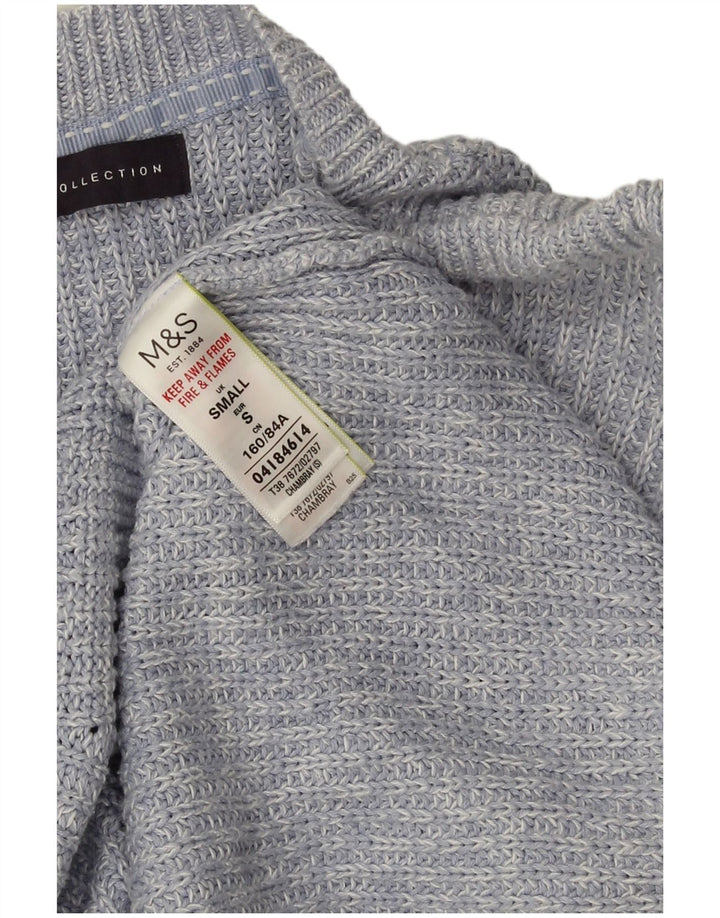 Maglione maglione oversize con scollo a barca da donna Marks & Spencer UK 10 piccolo blu