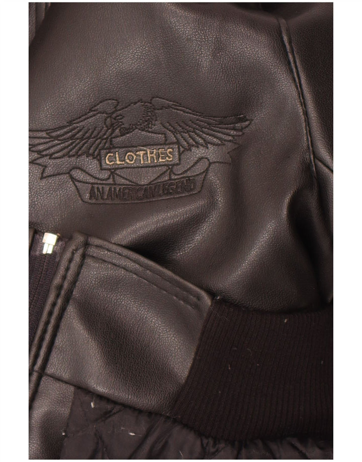 American Legend Giacca da uomo in pelle con grafica Motorstyle UK 40 Large Nera
